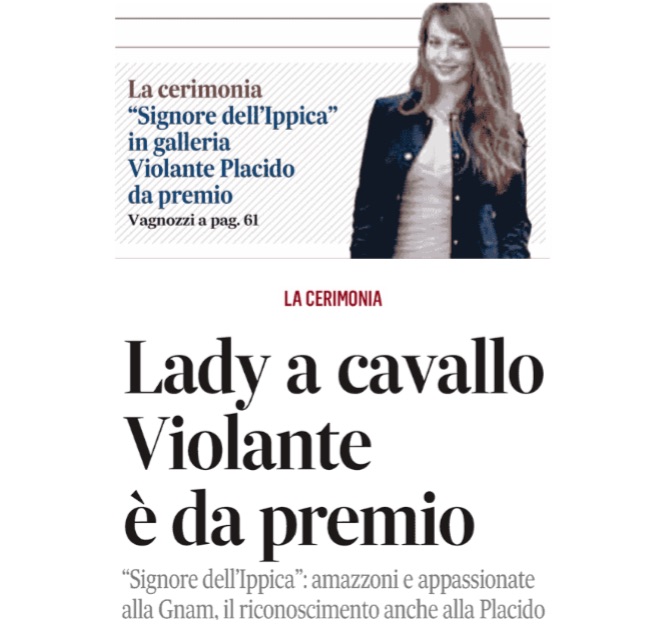 LADY A CAVALLO VIOLANTE E’ DA PREMIO