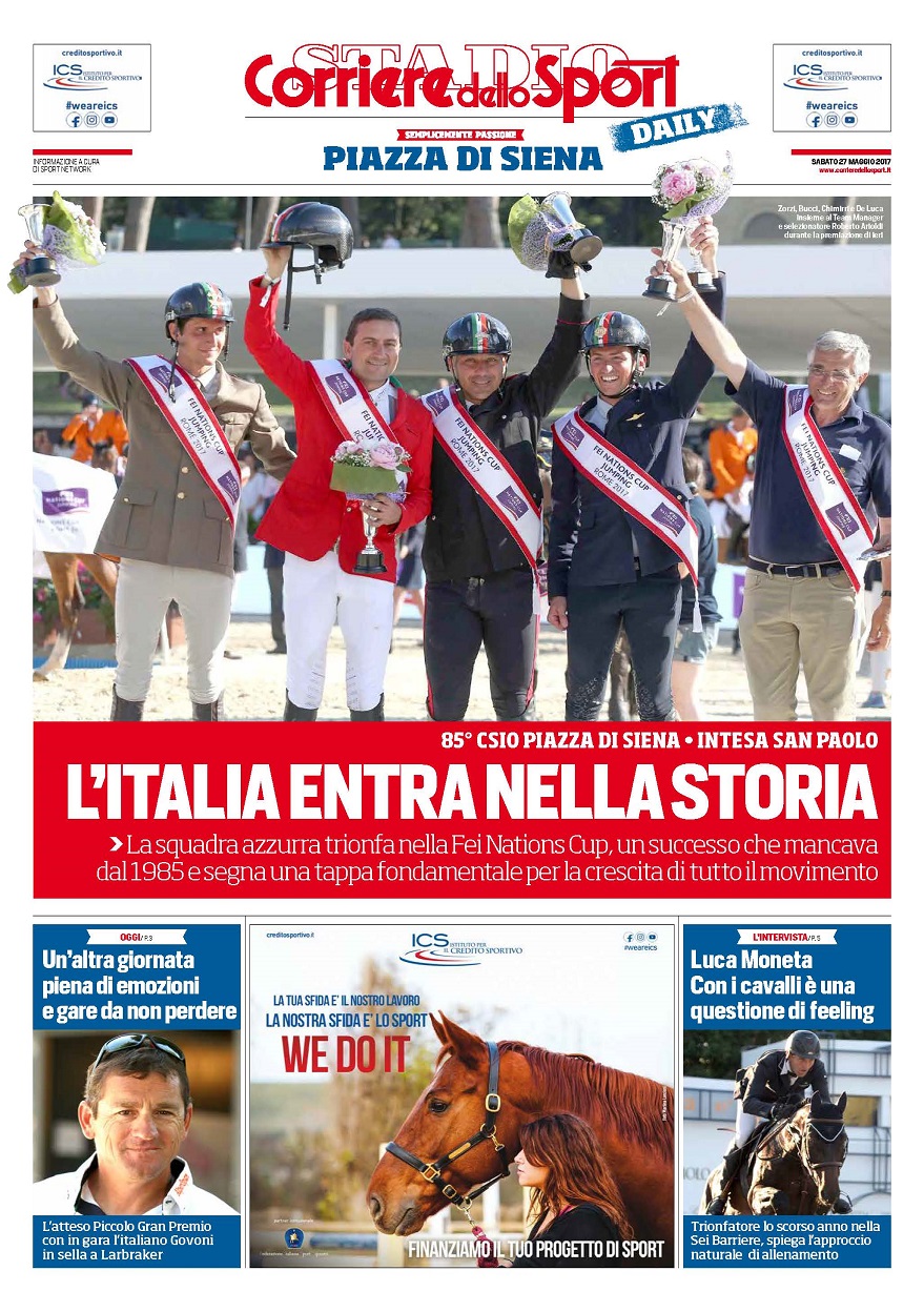 PIAZZA DI SIENA 2017: L’ITALIA ENTRA NELLA STORIA
