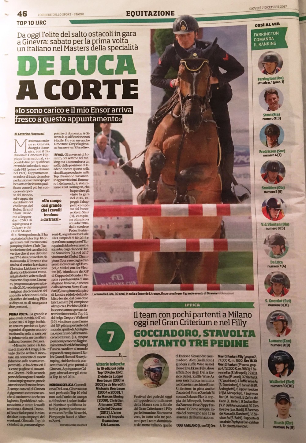 CORRIERE DELLO SPORT – 7 DIC. 2017